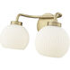 Oprah 2 Light 15 inch Vintage Brass Vanity Light Wall Light